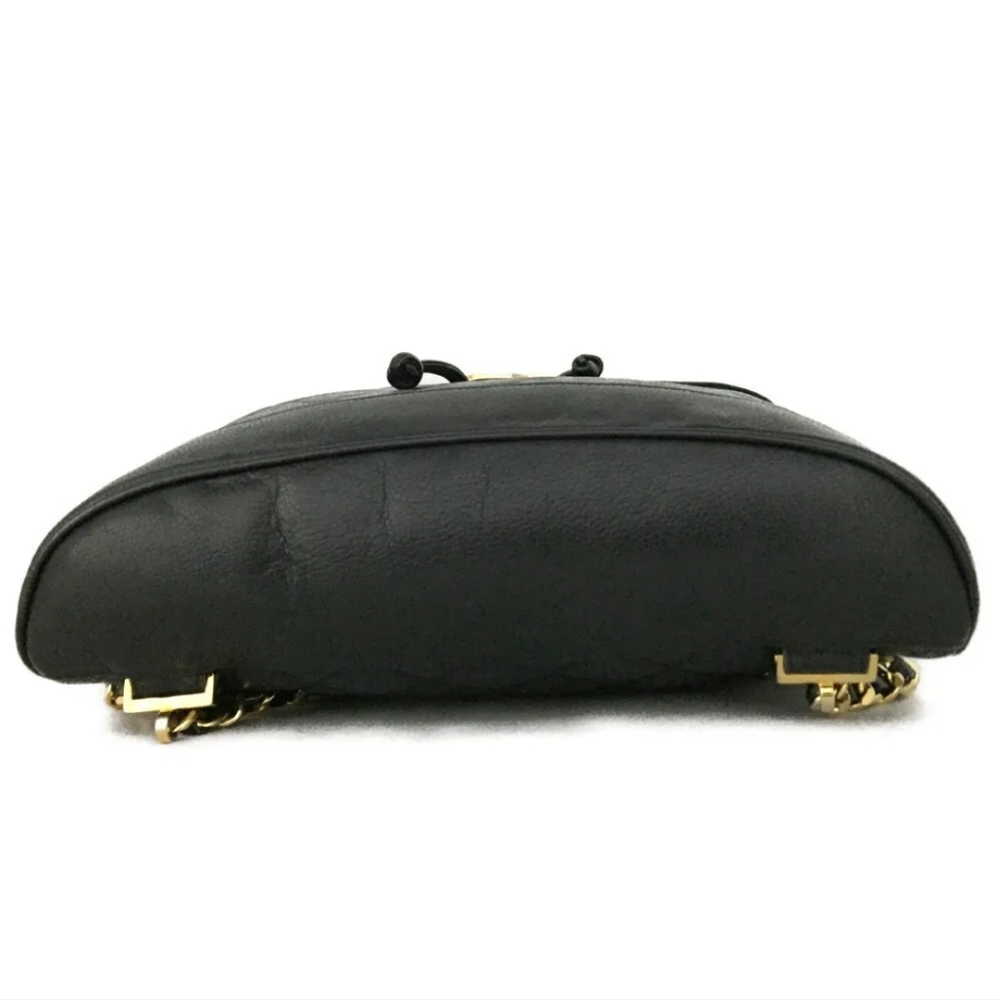 CHANEL Quilted Matelasse CC Logo Caviar Skin Chain Backpack Black - Picture 6 of 11